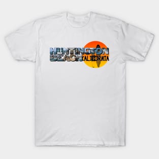 Huntington Beach California Big Letter with Sun T-Shirt